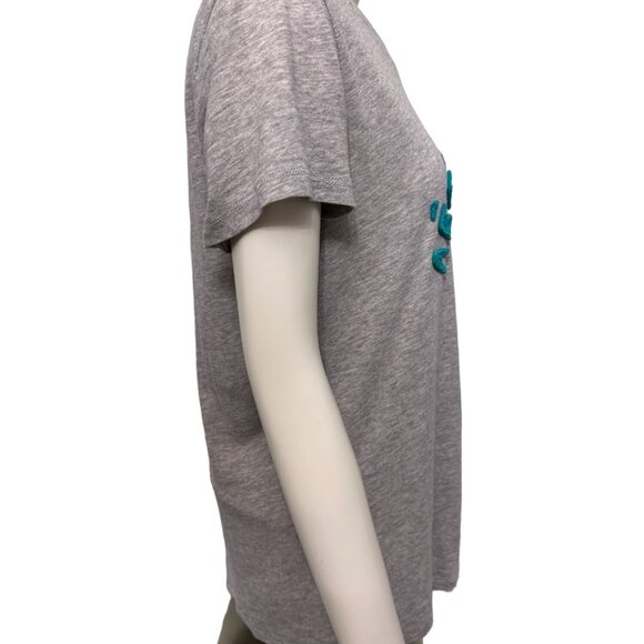 Aeropostale Est 87 Gray Short Sleeve T Shirt Teal Logo Size XLarge - Picture 4 of 8